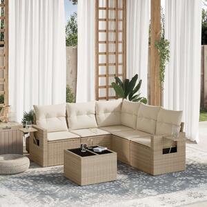 Polyrattan Kerti Ülőgarnitúra - 6 részes - Bézs