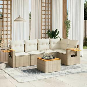 VidaXL Polyrattan Kerti Ülőgarnitúra - 6 részes - Bézs