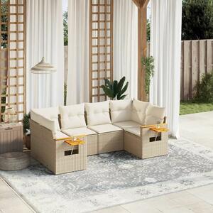 VidaXL Polyrattan Kerti Ülőgarnitúra - 6 részes - Bézs
