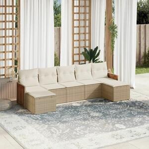VidaXL Polyrattan Kerti Ülőgarnitúra - 7 részes - Bézs