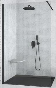 Besco Aveo zuhanyfal 90 cm fekete matt üveg/átlátszó üveg AVB-90-195C