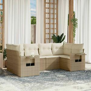 VidaXL Polyrattan Kerti Ülőgarnitúra - 6 részes - Bézs