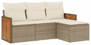 VidaXL Polyrattan Kerti Ülőgarnitúra - 4 részes - Bézs
