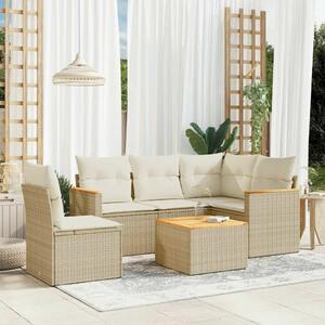VidaXL Polyrattan Kerti Ülőgarnitúra - 6 részes - Bézs