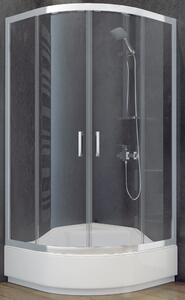 Besco Modern 165 zuhanykabin 90x90 cm félkör alakú króm fényes/grafit üveg MP-90-165-G