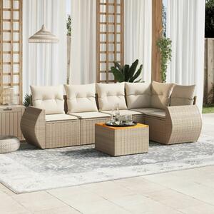 VidaXL Polyrattan Kerti Ülőgarnitúra - 6 részes - Bézs