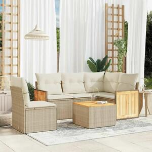 VidaXL Polyrattan Kerti Ülőgarnitúra - 6 részes - Bézs