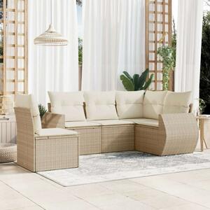 VidaXL Polyrattan Kerti Ülőgarnitúra - Bézs - 5 részes