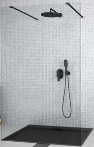Besco Aveo zuhanyfal 90 cm fekete matt üveg/átlátszó üveg ADB-90-195C