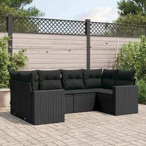 VidaXL Polyrattan Kerti Ülőgarnitúra - 6 részes - Fekete