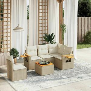 VidaXL Polyrattan Kerti Ülőgarnitúra - 6 részes - Bézs