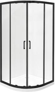 Besco Modern Black zuhanykabin 90x90 cm félkör alakú fekete matt/átlátszó üveg MPB-90-190-C