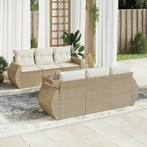 VidaXL Polyrattan Kerti Ülőgarnitúra - 7 részes - Bézs
