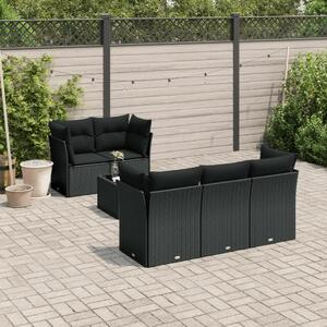 VidaXL Polyrattan Kerti Ülőgarnitúra - 6 részes - Fekete