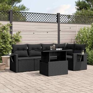 VidaXL Polyrattan Kerti Ülőgarnitúra - 6 részes - Fekete