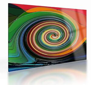 Absztrakt kép - színes spirál (üvegen) (70x50 cm)
