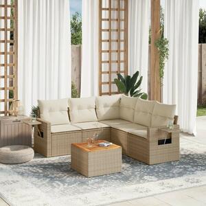 VidaXL Polyrattan Kerti Ülőgarnitúra - 6 részes - Bézs
