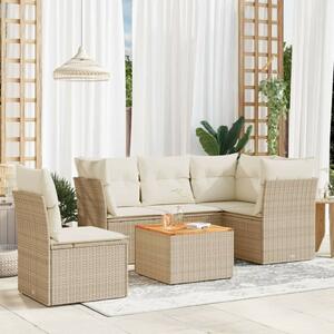 VidaXL Polyrattan Kerti Ülőgarnitúra - 6 Részes - Bézs