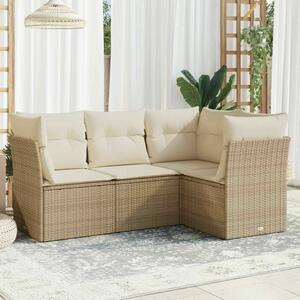 VidaXL Polyrattan Kerti Ülőgarnitúra - 4 részes - Bézs