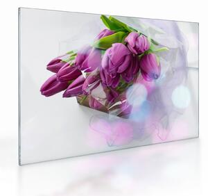 Kép - csokor tulipán (üvegen) (70x50 cm)