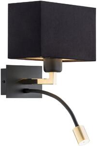 Argon Bill oldalfali lámpa 2x15 W fekete-sárgaréz 1042