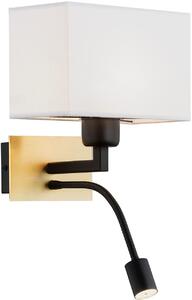 Argon Bill oldalfali lámpa 2x15 W fehér-fekete-sárgaréz 1040