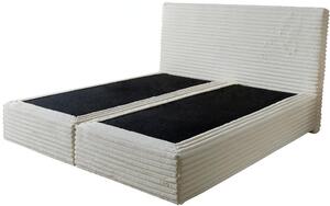 DELIFE Boxspring ágy Dream-Well plüss kordbársony bézs 180x200 cm (lábak nélkül)