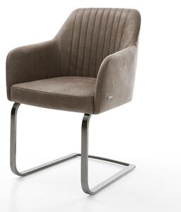 DELIFE Étkezőszék Greg-Flex mikroszálas taupe vintage étkezőszék lapos grafit zsákrugós