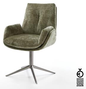 DELIFE Étkezőszék Clea-Flex mikroszálas oliva grafit láb 360° forgatható billenő funkció