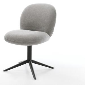 DELIFE Étkezőszék Nube-Flex strukturált szövet puha szürke fekete kereszt láb 360° forgatható billenő zsákrugó