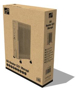 G21 Merapi olajradiátor fekete, 11 elem, 2500 W