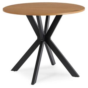 LAUREN kerek étkezőasztal 80 cm – arany tölgy/fekete