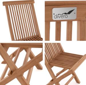 DIVERO® Kerti szék összecsukható 46 x 89 x 62 cm tíkfából