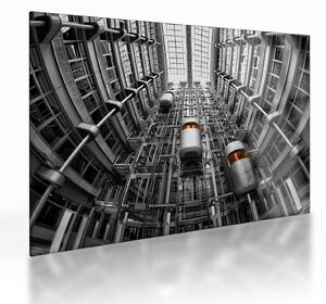 Lift az épületben képe (üvegen) (70x50 cm)