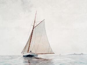 Reprodukció Sailing off Gloucester (Boat on the Ocean) - Winslow Homer, (40 x 30 cm)