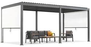 Lagos 3x6 szabadon álló terasz pergola 3m Garden Point antracit-fehér oldalsó redőnnyel