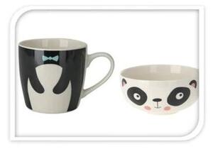 Panda gyerek tál és bögre készlet, porcelán