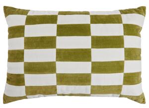 CHECKER VELVET párna 40x60cm , zöld