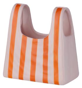 SHOPPING BAG kerámia váza 22 cm, csíkos