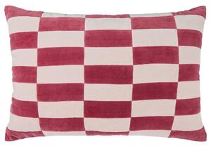CHECKER VELVET párna 40x60cm , piros