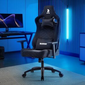 WARRIOR gamer szék, forgószék fekete - bársony szövet (PREMIUM-B08)