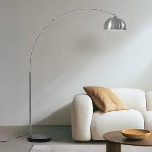 Lindby Hernando ív világítás, nikkel, acél, magasság 188 cm, Alu / szürke / cink, Nappali / Étkező, fém, Modern