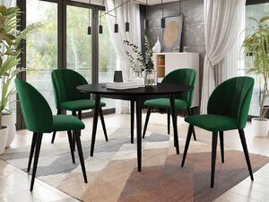 Kerek asztal FI 100 4 székkel ST100 04 Biano (fekete + sötétzöld). 1070261