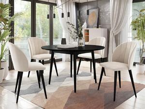 Kerek asztal FI 120 4 székkel ST100 04 Biano (fekete + krém). 1070262
