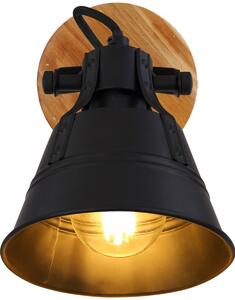 Globo Lighting Günther oldalfali lámpa 1x60 W fekete-arany-fa 15466S-1