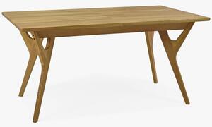 Tömör tölgyfa étkezőasztal, bővíthető, Avano 160-200 x 90 cm