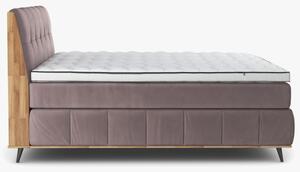 Boxspring ágy tárolóhellyel 200 x 200, barna bársony