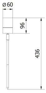 Lámpa Kerti lámpatest GRAZIE, GU10, max.20W, IP44, AC220-240V, 50-60Hz, kábel 1,5 m csatlakozóval, inox
