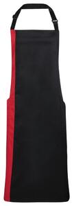 Premier Workwear Kétszínű kantáros szakácskötény - Fekete / piros