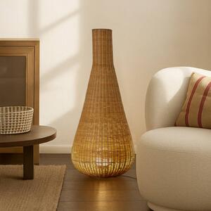 Lucande Takeo álló világítás, rattan, magasság 115 cm, E27, Világos fa, Nappali / Étkező, Fa, Modern